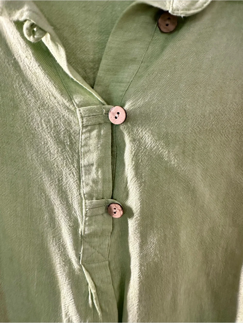 Multiples Light Lime Collared Button-Front Tunic - Picture 4 of 6